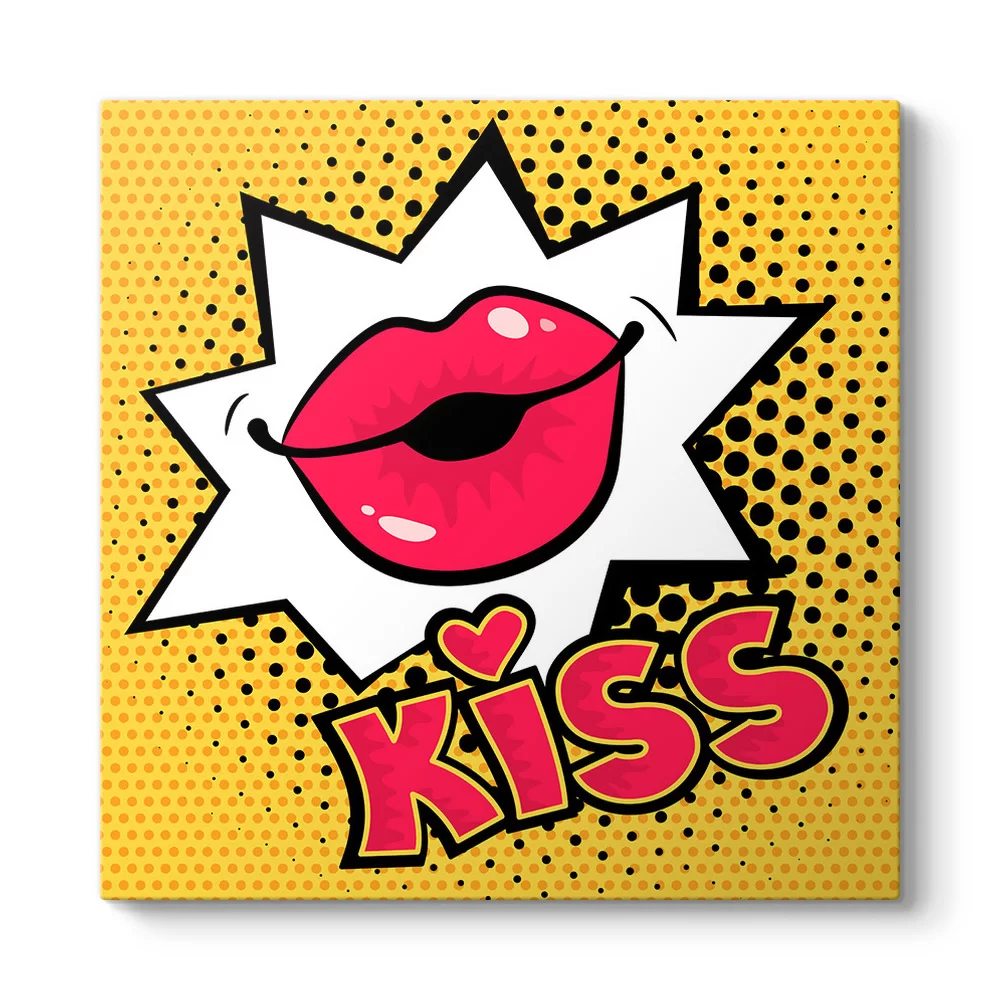 Popart Öpücük Tablosu - Model 3